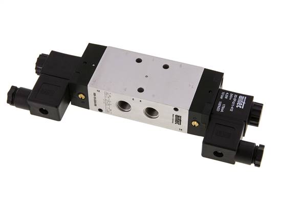 electrovanne de centre de pression 5/3 G1/4'' 12V DC 3-10bar/42-140psi Airtec