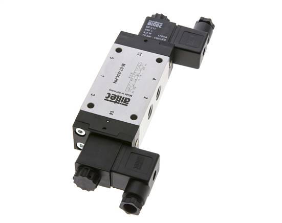 electrovanne de centre de pression 5/3 G1/4'' 12V DC 3-8bar/42-112psi Airtec