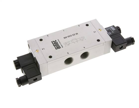 5/3 G1/2'' Electrovanne à centre fermé 115V AC 3-10bar/42-140psi Airtec