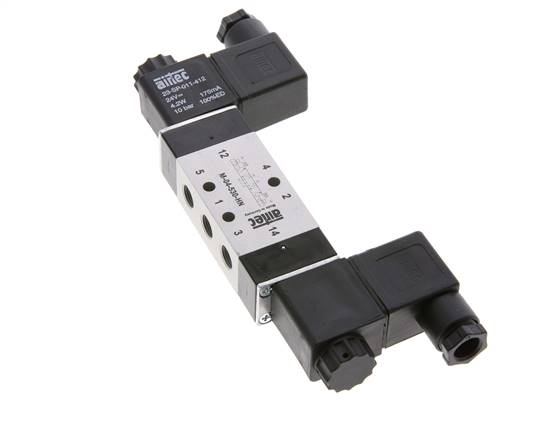 5/3 G1/8'' Electrovanne à centre fermé 230V AC 3-10bar/42-140psi Airtec