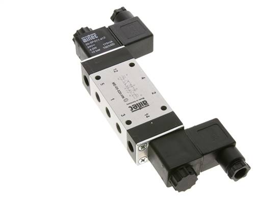 electrovanne bistable 5/2 G1/8'' pilote externe 12V DC 0-10bar/0-140psi Airtec