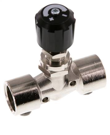 Robinet à pointeau G1/2'' en laiton nickele NBR 18 bar - NLBN
