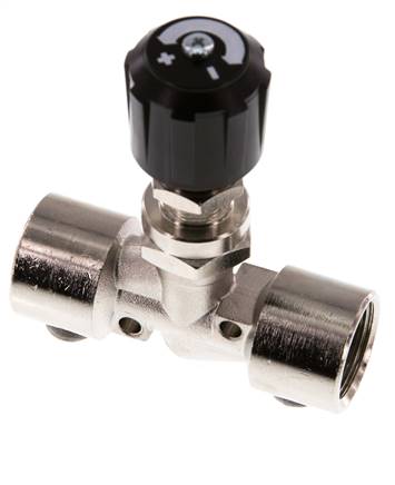 Robinet à pointeau G1/2'' en laiton nickele NBR 18 bar - NLBN