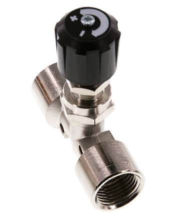 Robinet à pointeau G1/2'' en laiton nickele NBR 18 bar - NLBN