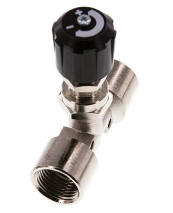 Robinet à pointeau G1/2'' en laiton nickele NBR 18 bar - NLBN