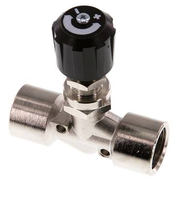 Robinet à pointeau G1/2'' en laiton nickele NBR 18 bar - NLBN