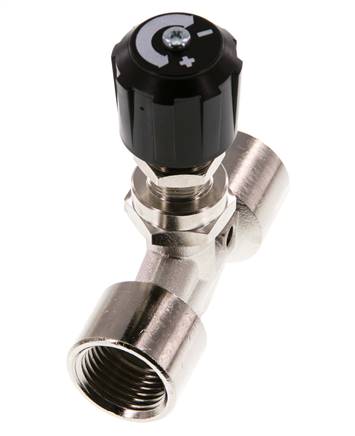 Robinet à pointeau G1/2'' en laiton nickele NBR 18 bar - NLBN
