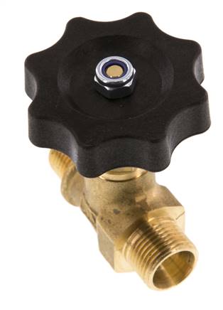 Vanne à pointeau en laiton G3/8'' mâle NBR 40 bar - NLB