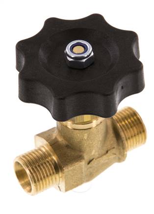 Vanne à pointeau en laiton G3/8'' mâle NBR 40 bar - NLB