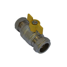 160A - Vanne à boisseau spherique à 2 voies, alesage complet 15mm, extremites à compression - Gaz