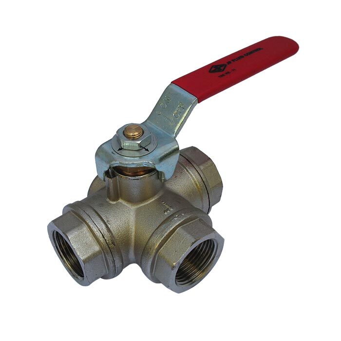70 - G1/4'' 3-Way (L) Ball Valve F/F/F