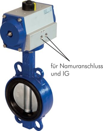 DN100 (4 inch) Wafer Pneumatic Butterfly Valve GG25-Stainless Steel-EPDM Spring Closed - BFLW