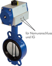 DN65 (2-1/2 inch) Wafer Pneumatic Butterfly Valve GG25-Stainless Steel-EPDM Spring Closed - BFLW
