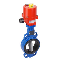 DN50 (2 inch) 120VAC Wafer Electric Butterfly Valve GGG40-Stainless Steel-FKM - BFLW