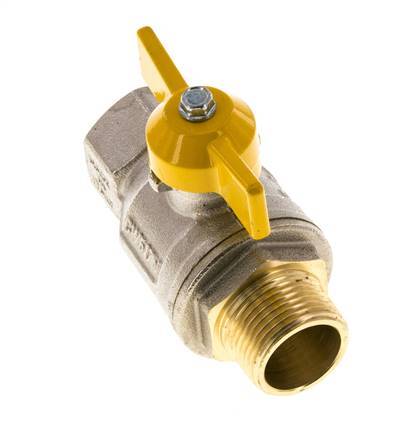 Male To Female R/Rp 3/4 inch Gas 2-Way Butterfly handle Brass Ball Valve