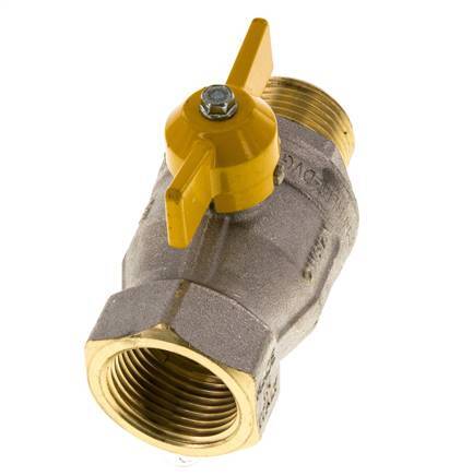 Robinet à boisseau sphérique en laiton à poignée papillon 2 voies R/Rp 1 pouce mâle vers femelle