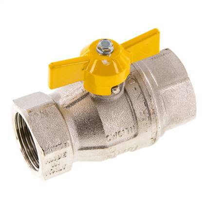 Robinet à boisseau sphérique à 2 voies pour gaz Rp 1 pouce, poignée papillon en laiton
