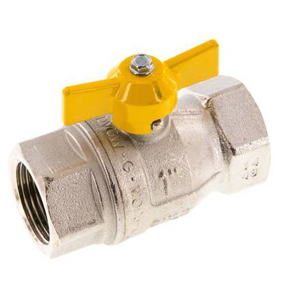 Robinet à boisseau sphérique à 2 voies pour gaz Rp 1 pouce, poignée papillon en laiton