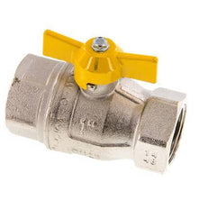 Robinet à boisseau sphérique à 2 voies pour gaz Rp 1 pouce, poignée papillon en laiton