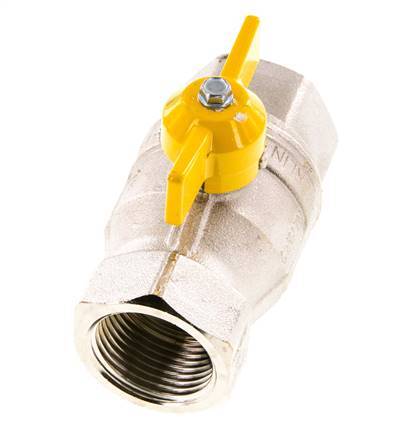 Robinet à boisseau sphérique à 2 voies pour gaz Rp 1 pouce, poignée papillon en laiton