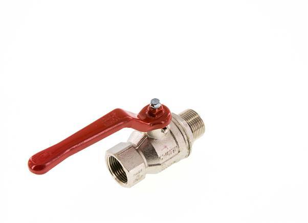 Robinet à boisseau sphérique en laiton à 2 voies, de mâle à femelle, R/Rp, 3/4"