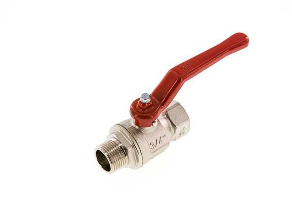 Robinet à boisseau sphérique en laiton à 2 voies, de mâle à femelle, R/Rp, 3/4"