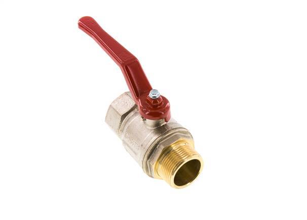 Robinet à boisseau sphérique en laiton à 2 voies, de mâle à femelle, R/Rp, 1-1/4"