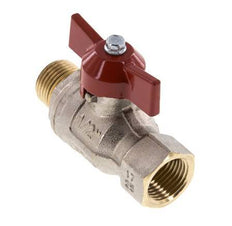 Robinet à boisseau sphérique à 2 voies en laiton, mâle à femelle R/Rp 1/2 pouce, avec poignée papillon