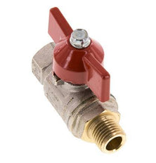 Male To Female R/Rp 1/4 inch Butterfly Handle 2-Way Brass Ball Valve
