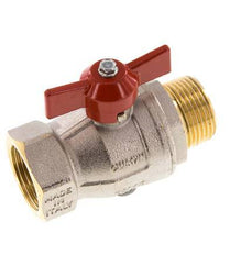 Robinet à boisseau sphérique à 2 voies en laiton, mâle à femelle R/Rp 1 pouce, avec poignée papillon