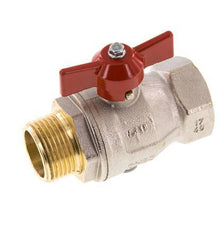 Robinet à boisseau sphérique à 2 voies en laiton, mâle à femelle R/Rp 1 pouce, avec poignée papillon