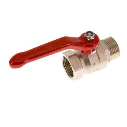 Robinet à boisseau sphérique à 2 voies en laiton, mâle à femelle R/Rp 1 pouce, compact PN 25