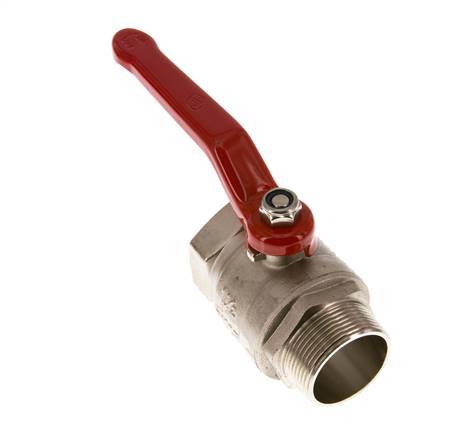 Robinet à boisseau sphérique à 2 voies en laiton, mâle à femelle R/Rp 1-1/2 inch Compact PN 25