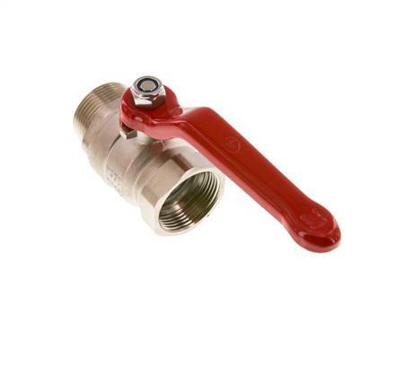 Vanne à boisseau sphérique à 2 voies en laiton, mâle à femelle R/Rp 1-1/4 inch Compact PN 25