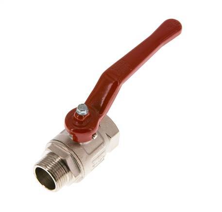 Vanne à boisseau sphérique en laiton à 2 voies, mâle à femelle G/G 3/4", conception courte