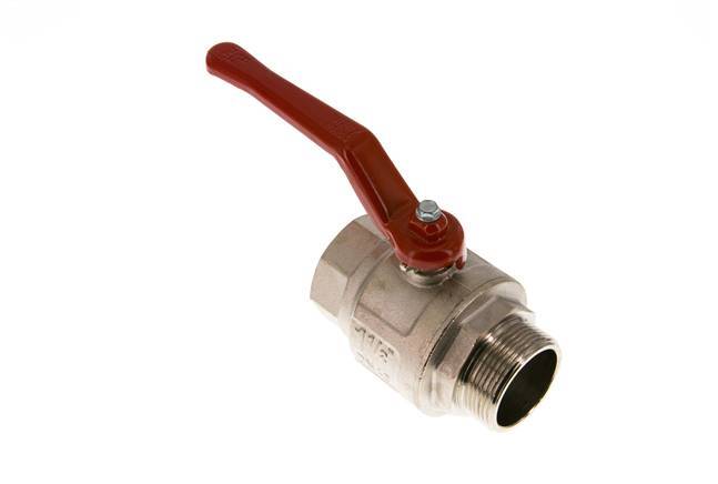 Robinet à boisseau sphérique en laiton à 2 voies, mâle à femelle G/G 1-1/2 pouces, à conception courte