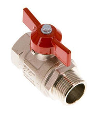 Mâle à Femelle G/G 3/4" Poignée Papillon Conception Courte Vanne à Boule en Laiton à 2 Voies