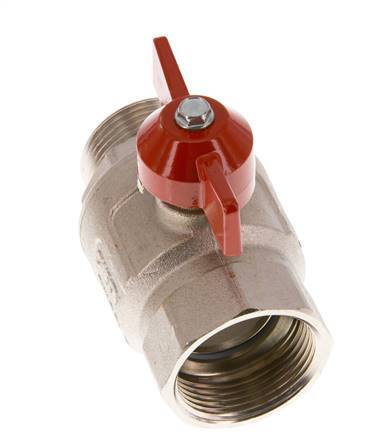 Male To Female G/G 1-1/4 inch Butterfly Handle Short Design 2-Way Brass Ball Valve