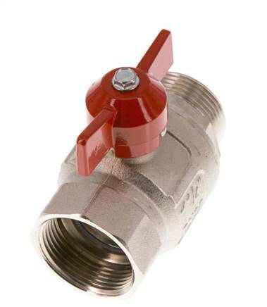 Male To Female G/G 1-1/4 inch Butterfly Handle Short Design 2-Way Brass Ball Valve