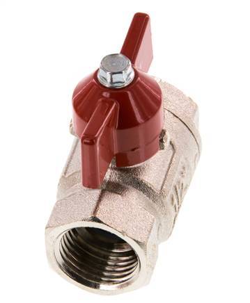 Vanne à boisseau sphérique compacte à 2 voies en laiton avec poignée papillon G 1/2 pouce