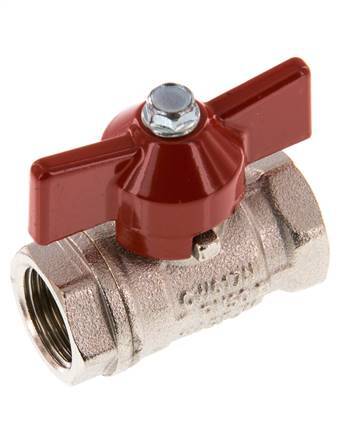 Robinet à boisseau sphérique compact à 2 voies en laiton avec poignée papillon G 3/8 pouce