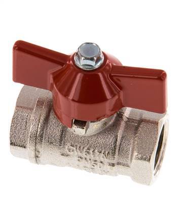 Robinet à boisseau sphérique compact à 2 voies en laiton avec poignée papillon G 3/8 pouce