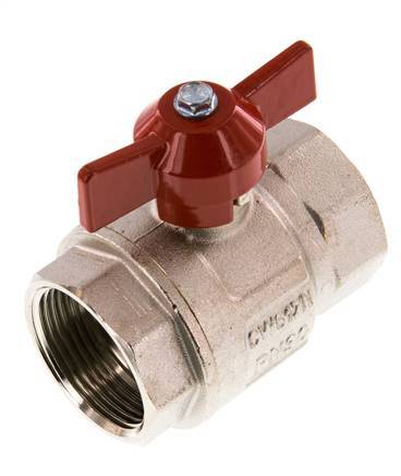 Robinet à boisseau sphérique compact à 2 voies en laiton à poignée papillon G 1-1/4 pouce