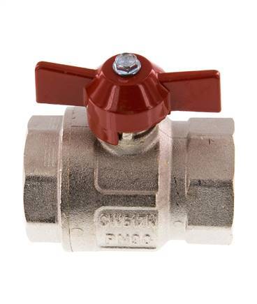 Robinet à boisseau sphérique compact à 2 voies en laiton à poignée papillon G 1-1/4 pouce