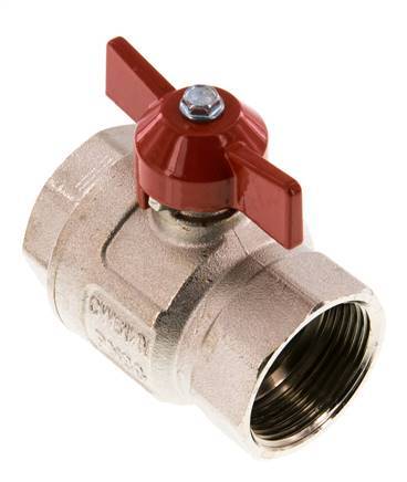Robinet à boisseau sphérique compact à 2 voies en laiton à poignée papillon G 1-1/4 pouce