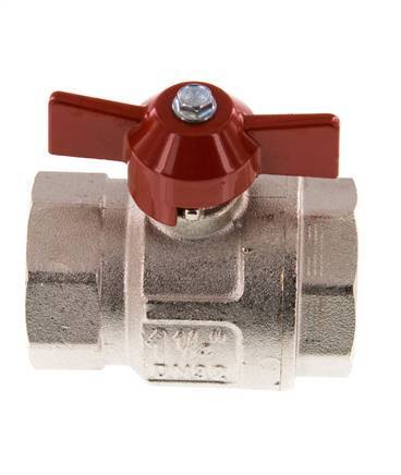 Robinet à boisseau sphérique compact à 2 voies en laiton à poignée papillon G 1-1/4 pouce