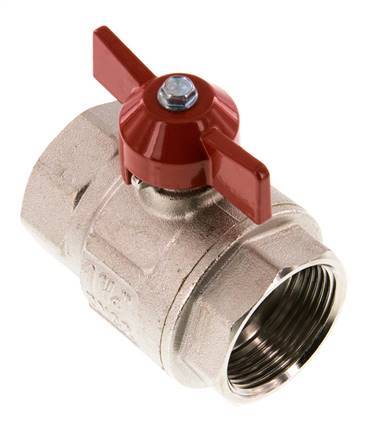 Robinet à boisseau sphérique compact à 2 voies en laiton à poignée papillon G 1-1/4 pouce