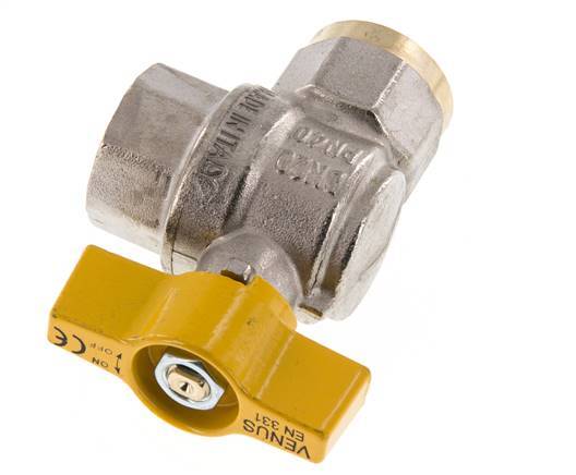 Vanne à bille en laiton à angle droit, à 2 voies, pour gaz, Rp 3/4 pouce