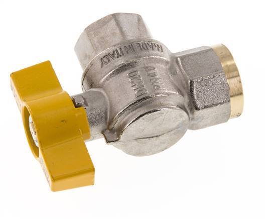 Vanne à bille en laiton à angle droit, à 2 voies, pour gaz, Rp 3/4 pouce