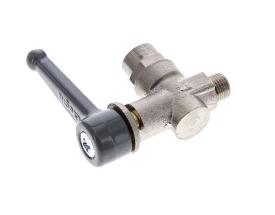 Vanne à bille en laiton à angle droit, 2 voies, mâle vers femelle G/G 1/8 pouce